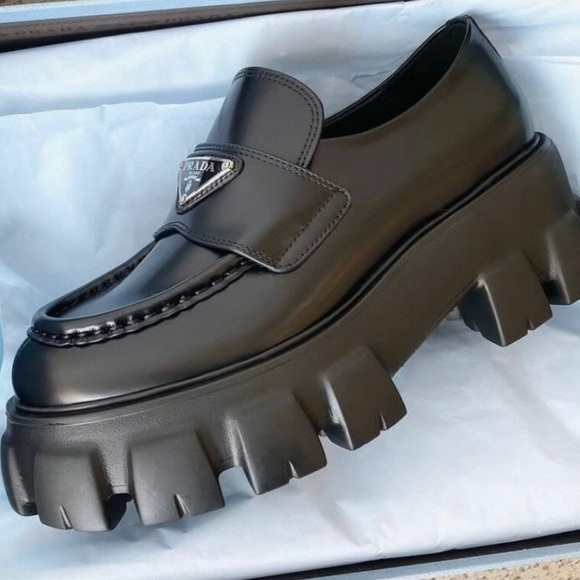 Prada Women's Black Chunky Loafers - Picture 2 of 3